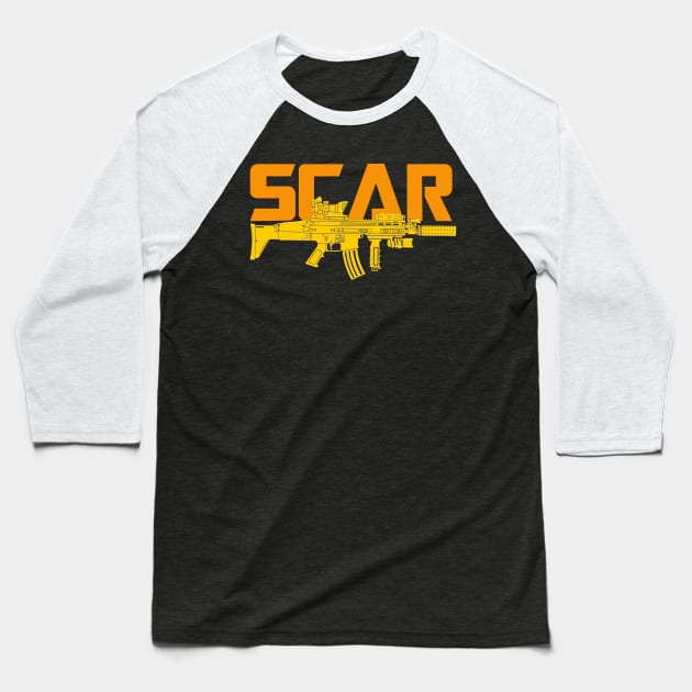 Assault Rifle SCAR Baseball T-Shirt by Aim For The Face